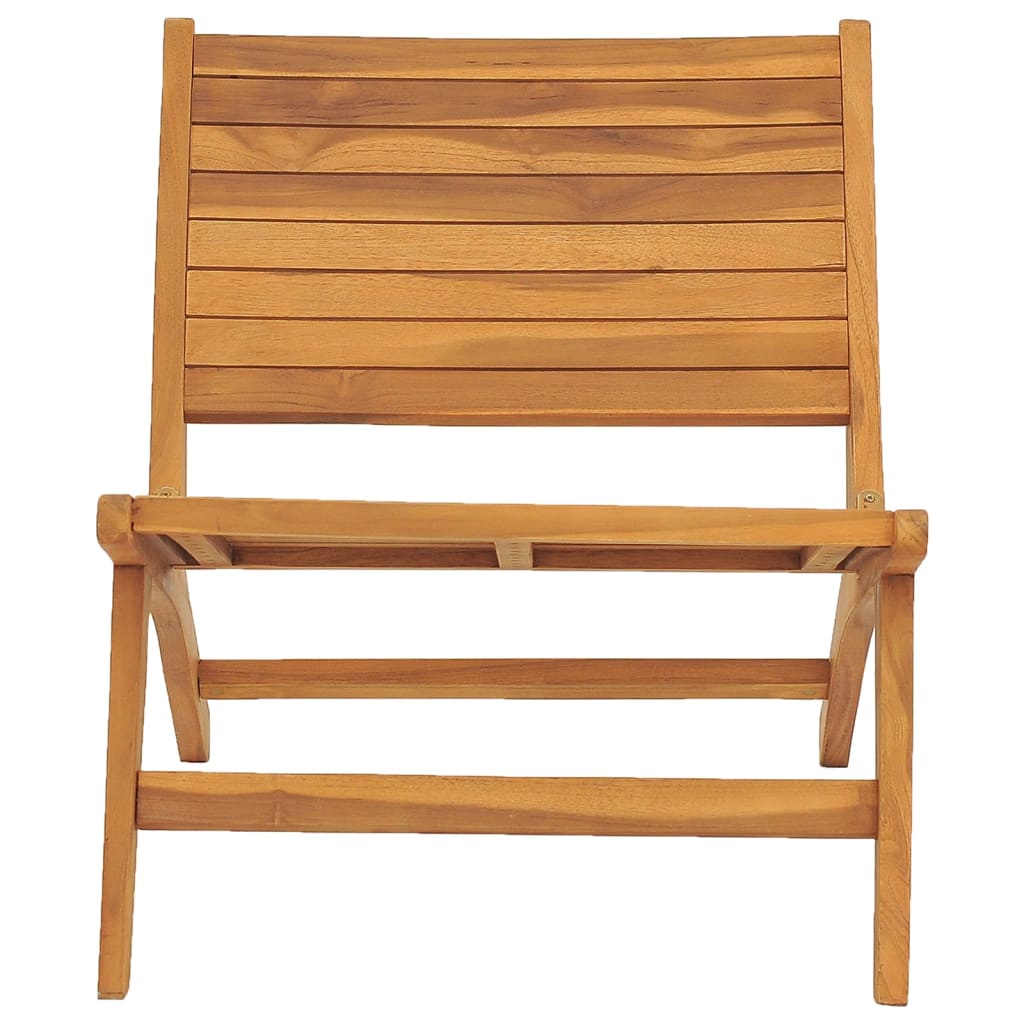 Gartenstuhl mit Fussablage Massivholz Teak